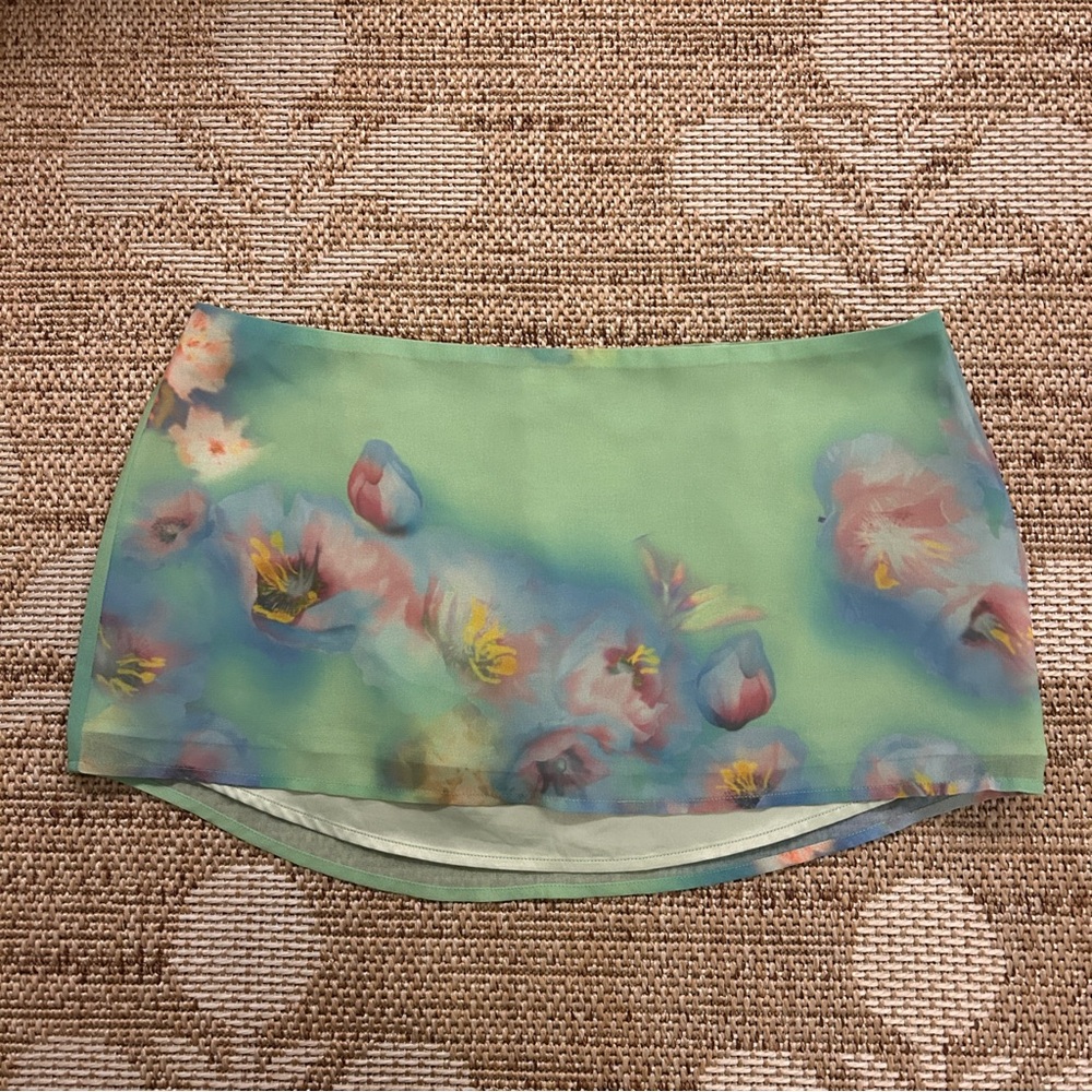 Danielle Guizio Floral Print Mini Skirt